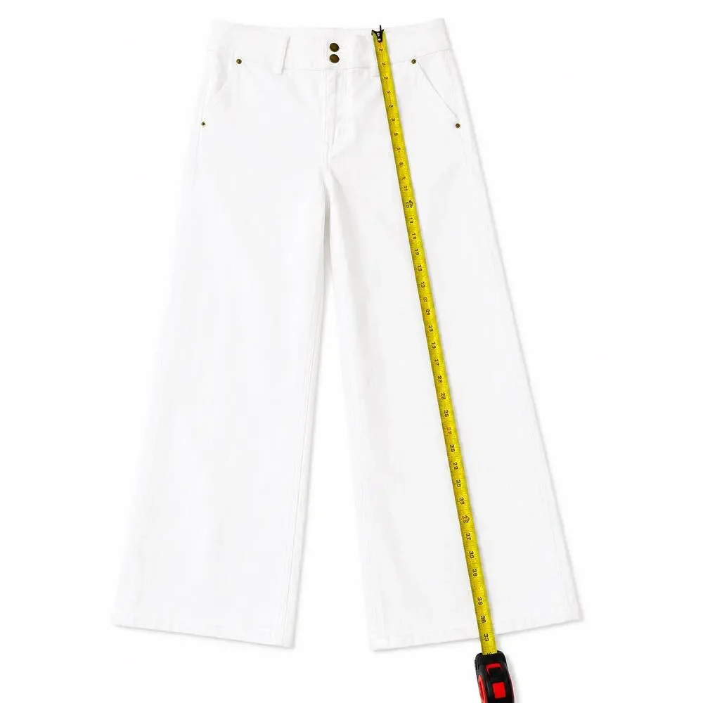 J.Crew Slim-Wide Leg High Rise White Denim Jeans Coastal Minimalist NWT  31 - Picture 11 of 13